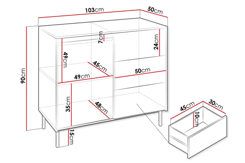 Kommode Ozmi - Oppbevaring - Oppbevaringsmøbler - Kommode