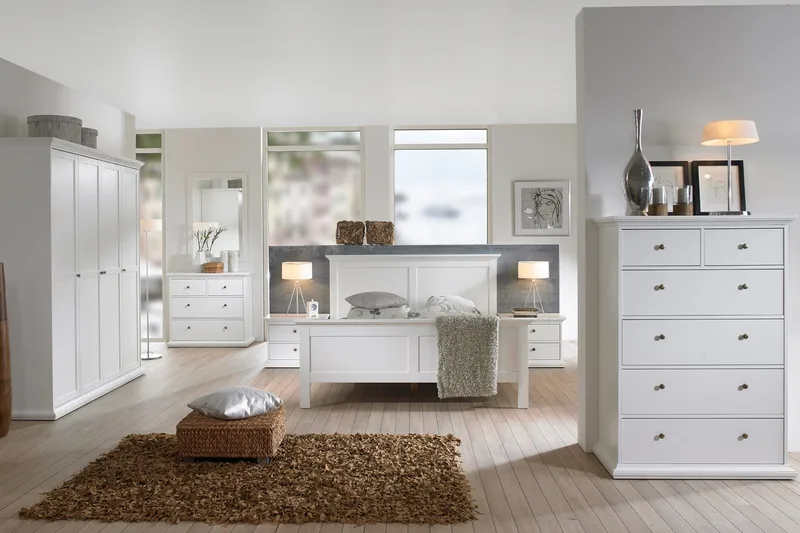 Paris Kommode 140 cm Høy - Hvit - Oppbevaring - Oppbevaringsmøbler - Kommode - Entrekommode