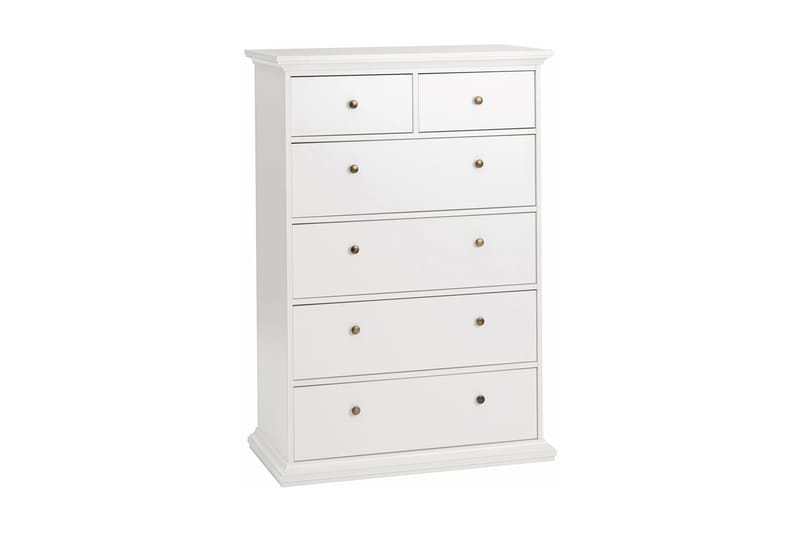 Paris Kommode 140 cm Høy, Hvit