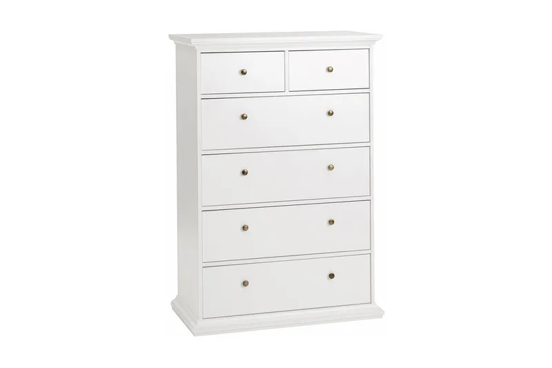 Paris Kommode 140 cm Høy, Hvit