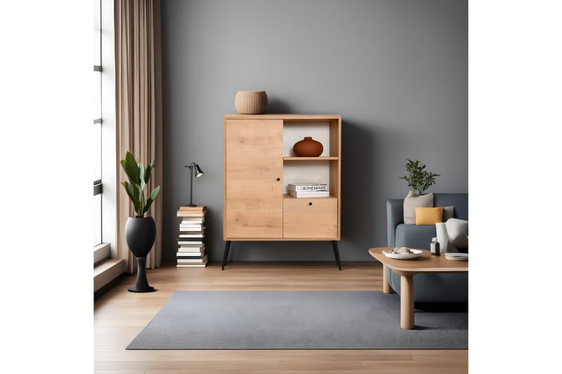 Perrenmies Kommode 90 cm - Eik/Svart - Oppbevaring - Oppbevaringsmøbler - Kommode - Entrekommode