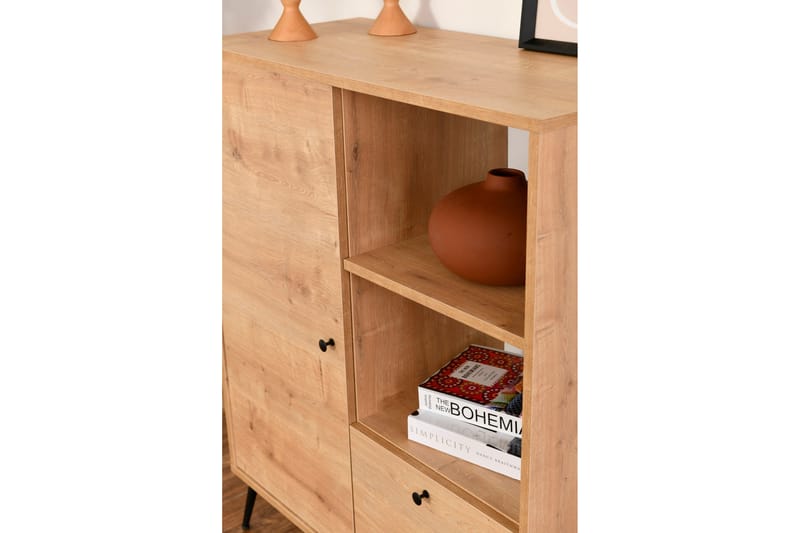 Perrenmies Kommode 90 cm - Eik/Svart - Oppbevaring - Oppbevaringsmøbler - Kommode - Entrekommode