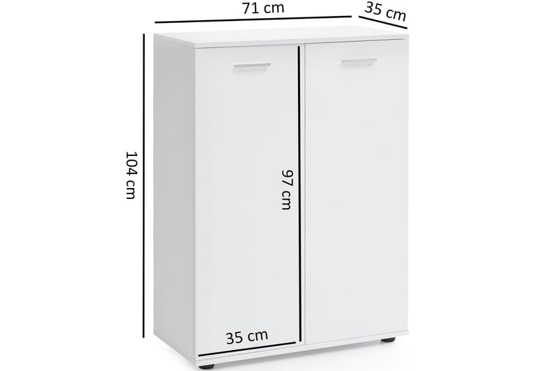 Pinuelas Kommode 71x35 cm - Hvit - Oppbevaring - Oppbevaringsmøbler - Kommode - Entrekommode