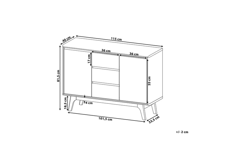 Pittsburgh Kommode 40 / 115 cm - Hvit - Oppbevaring - Oppbevaringsmøbler - Kommode