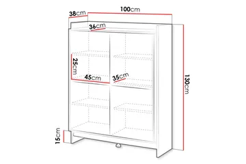 Polina Kommode 100 cm - Brun / Svart - Oppbevaring - Oppbevaringsmøbler - Kommode - Entrekommode