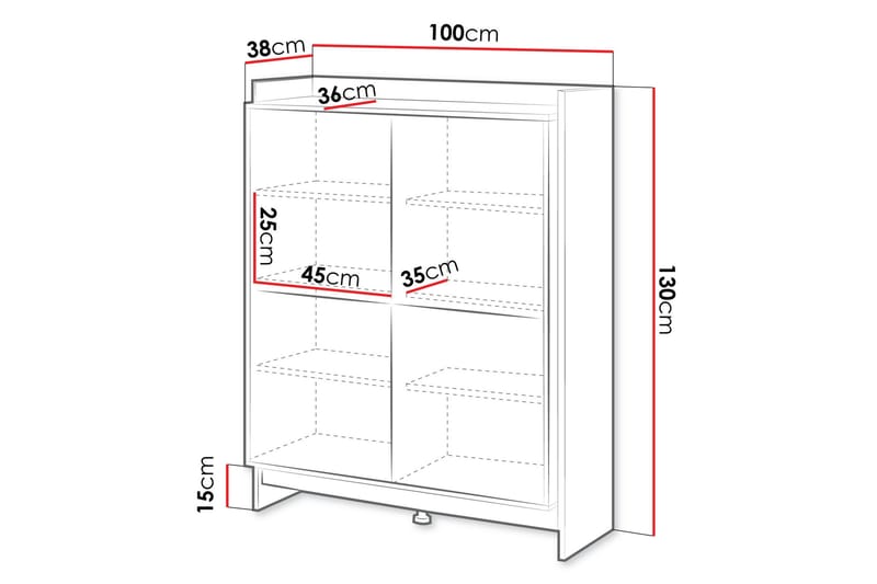 Polina Kommode 100 cm - Brun / Svart - Oppbevaring - Oppbevaringsmøbler - Kommode - Entrekommode