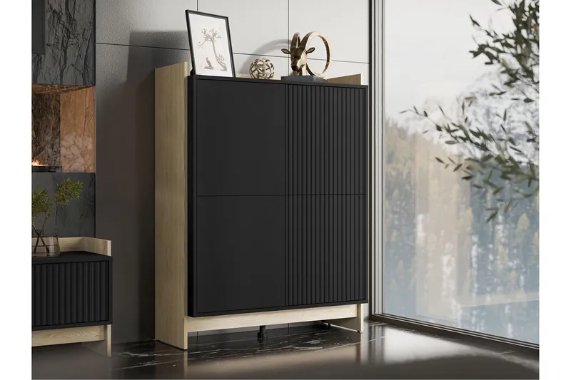 Polina Kommode 100 cm - Brun / Svart - Oppbevaring - Oppbevaringsmøbler - Kommode - Entrekommode