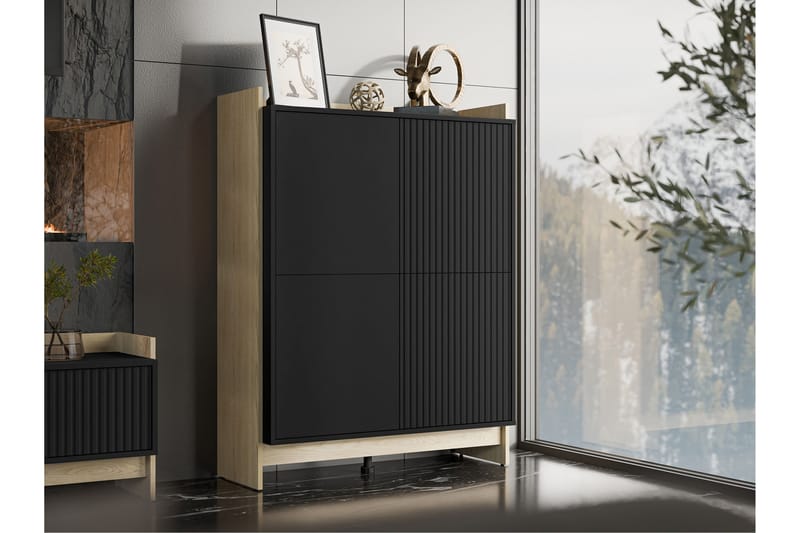 Polina Kommode 100 cm - Brun / Svart - Oppbevaring - Oppbevaringsmøbler - Kommode - Entrekommode