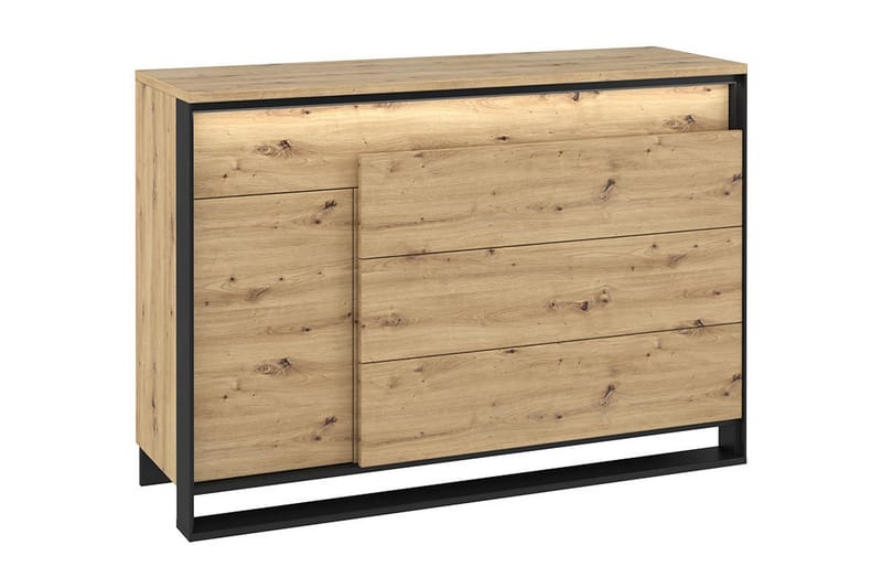 Quant Kommode 41x130 cm - Eik/Svart - Oppbevaring - Oppbevaringsmøbler - Kommode - Entrekommode