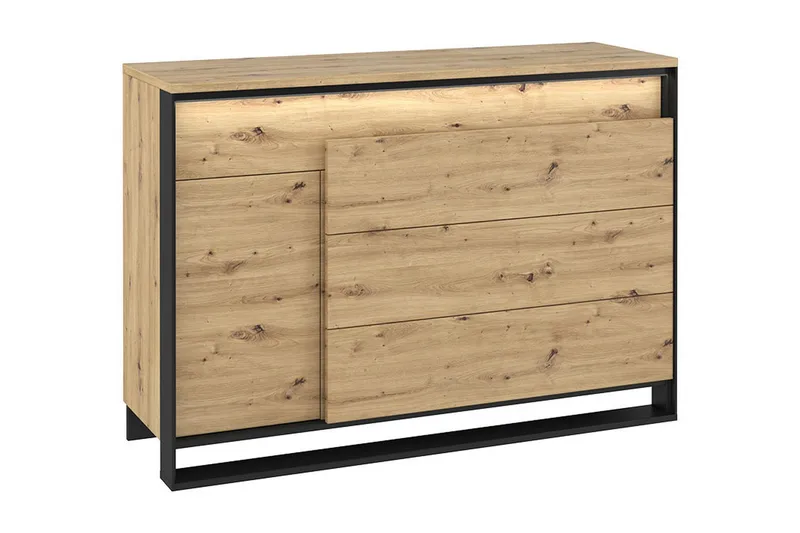 Quant Kommode 41x130 cm, Eik/Svart