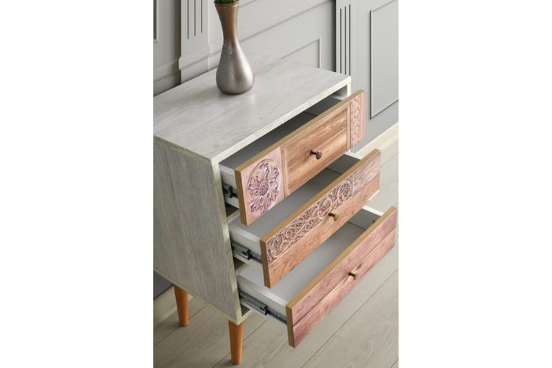 Quivoz Kommode 50 cm - Hvit / Valnøtt - Oppbevaring - Oppbevaringsmøbler - Kommode - Entrekommode