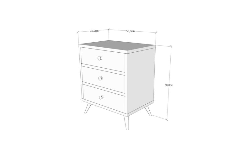 Quivoz Kommode 50 cm - Hvit / Valnøtt - Oppbevaring - Oppbevaringsmøbler - Kommode - Entrekommode