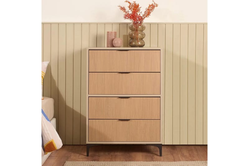 Ranko Kommode 70 cm - Sand/Mellomfarget tre - Oppbevaring - Oppbevaringsmøbler - Kommode - Entrekommode