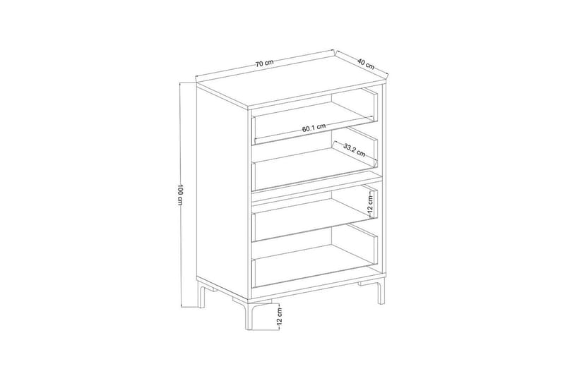 Ranko Kommode 70 cm - Sand/Mellomfarget tre - Oppbevaring - Oppbevaringsmøbler - Kommode - Entrekommode