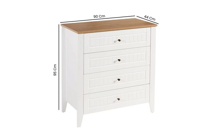 Ranko Kommode 90 cm - Brun/Hvit - Oppbevaring - Oppbevaringsmøbler - Kommode - Entrekommode