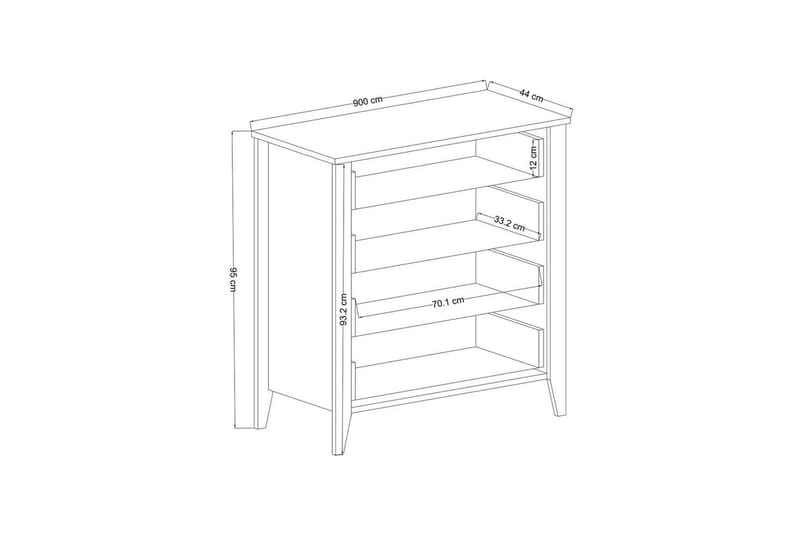 Ranko Kommode 90 cm - Brun/Hvit - Oppbevaring - Oppbevaringsmøbler - Kommode - Entrekommode