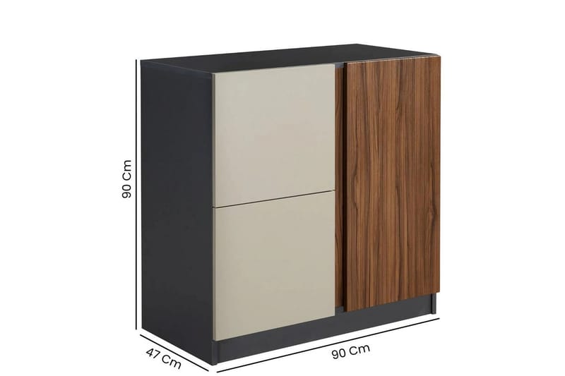 Ranko Kommode 90 cm - Sjokoladebrun/Antrasitt - Oppbevaring - Oppbevaringsmøbler - Kommode - Entrekommode