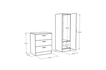 Rinorea Oppbevaringsskap 40x140 cm - Grønn - Oppbevaring - Skap - Oppbevaringsskap
