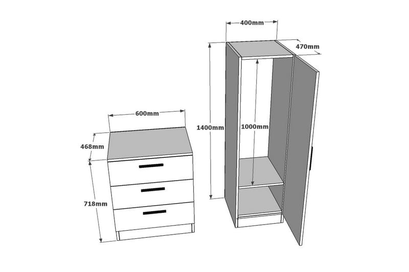 Rinorea Oppbevaringsskap 40x140 cm - Hvit - Oppbevaring - Oppbevaringsmøbler - Kommode