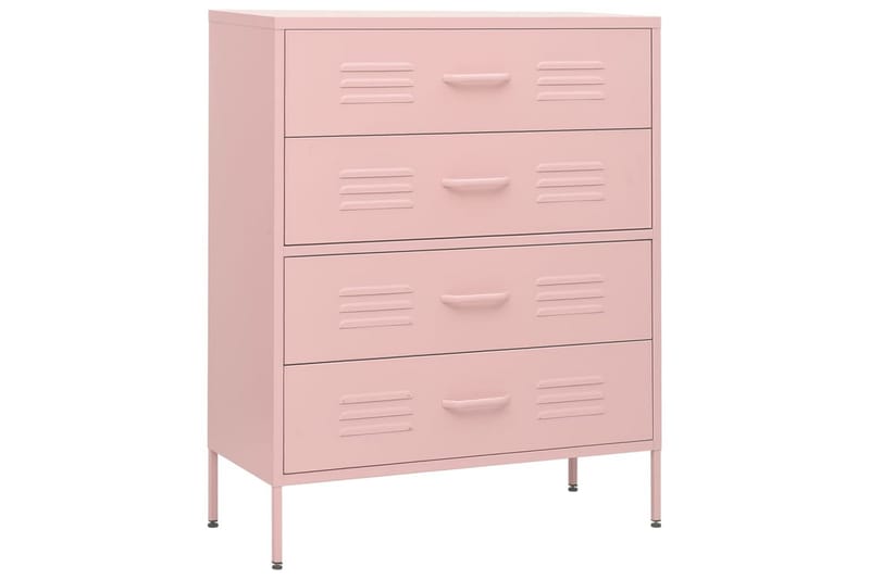 Kommode rosa 80x35x101,5 cm stål - Rosa - Gangoppbevaring - Entrekommode - Kommode