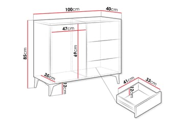Royston Kommode 100 cm - Beige - Oppbevaring - Oppbevaringsmøbler - Kommode - Entrekommode