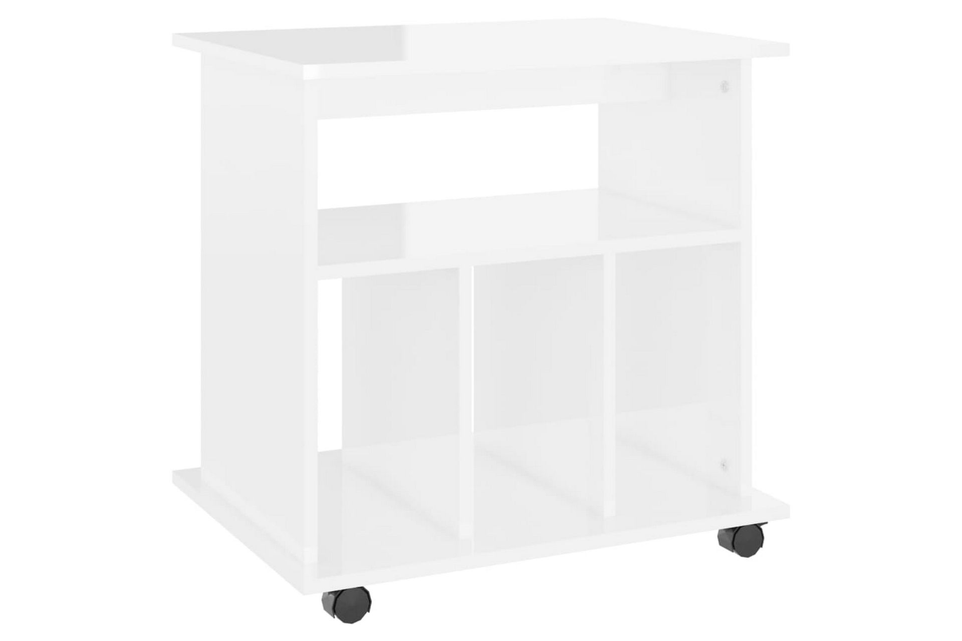 Rulleskap høyglans hvit 60x45x60 cm sponplate - Hvit - Oppbevaring - Oppbevaringsmøbler - Kommode - Skuffeseksjon