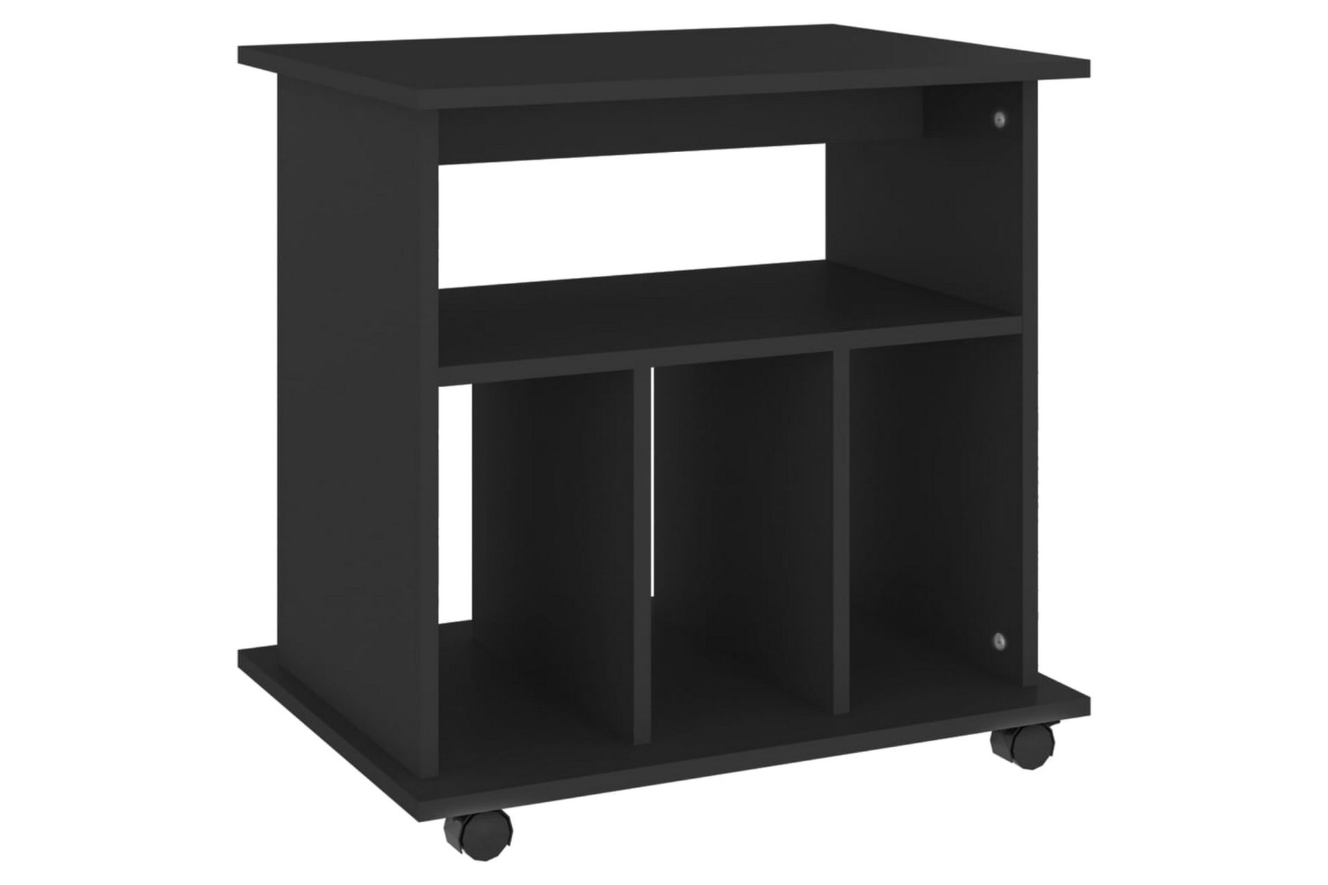 Rulleskap svart 60x45x60 cm sponplate - Svart - Oppbevaring - Oppbevaringsmøbler - Kommode - Skuffeseksjon
