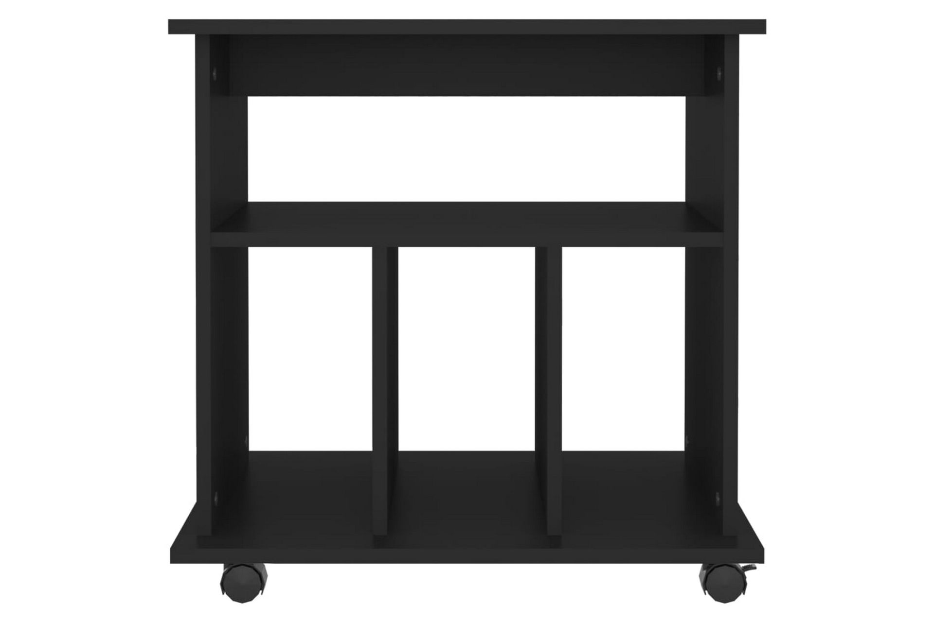 Rulleskap svart 60x45x60 cm sponplate - Svart - Oppbevaring - Oppbevaringsmøbler - Kommode - Skuffeseksjon