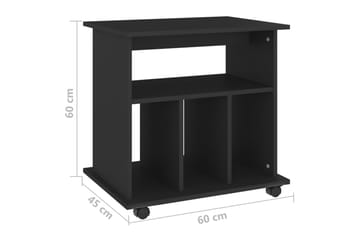 Rulleskap svart 60x45x60 cm sponplate - Svart - Oppbevaring - Oppbevaringsmøbler - Kommode - Skuffeseksjon