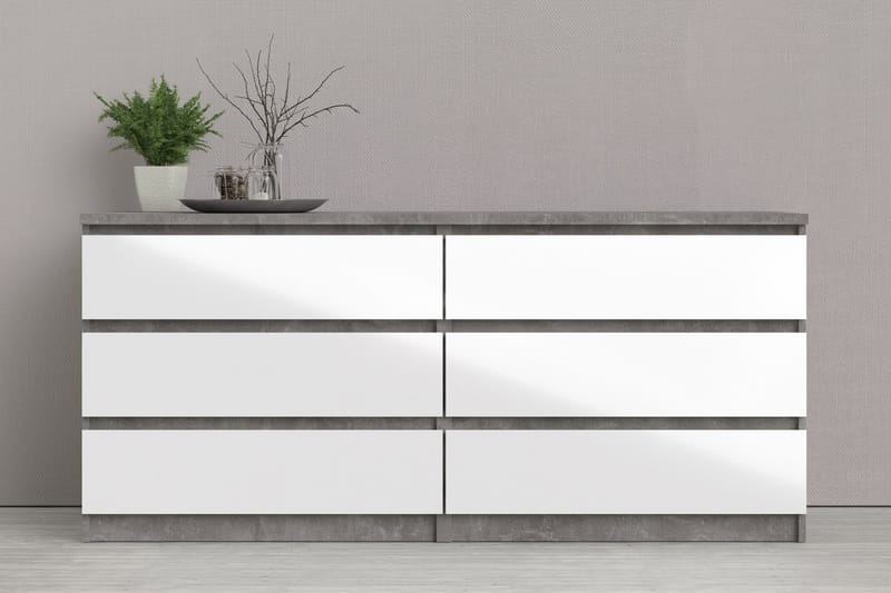 Salomns Kommode 50x154 cm - Hvit | Grå - Oppbevaring - Oppbevaringsmøbler - Kommode - Entrekommode