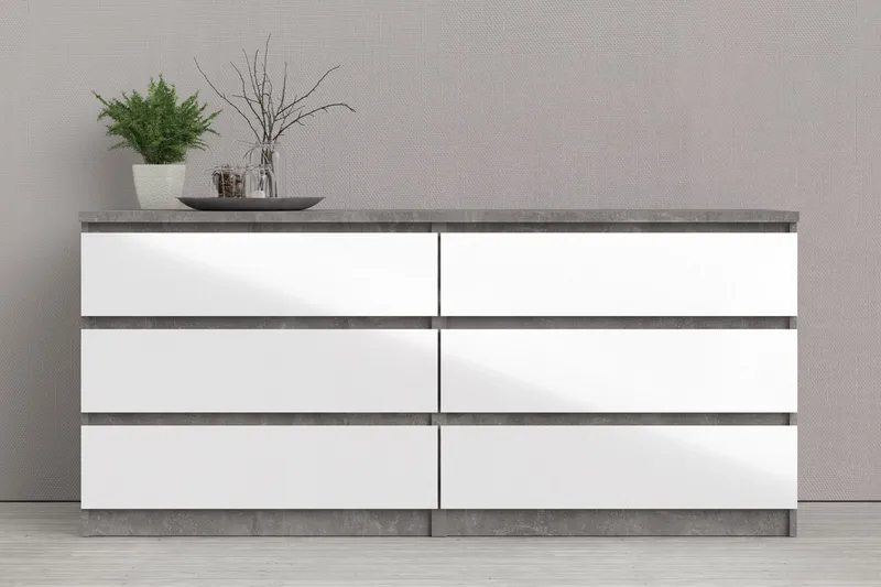 Salomns Kommode 50x154 cm - Hvit | Grå - Oppbevaring - Oppbevaringsmøbler - Kommode - Entrekommode