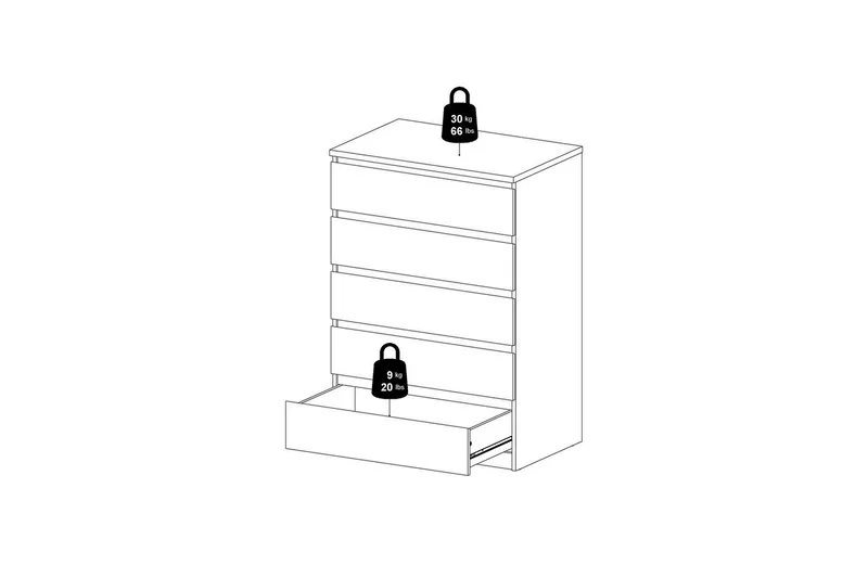 Salomns Kommode 77 cm - Hvit - Oppbevaring - Oppbevaringsmøbler - Kommode - Entrekommode
