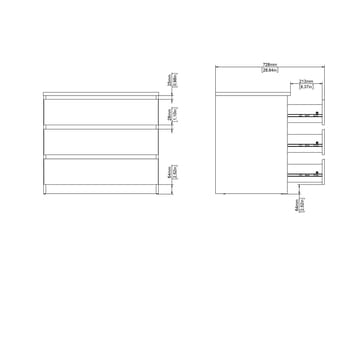Salomns Kommode med 3 skuffer 77x50x68 cm - Oppbevaring - Oppbevaringsmøbler - Kommode - Entrekommode