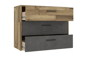 Scrafton Kommode 100 cm - Grå/Brun - Oppbevaring - Oppbevaringsmøbler - Kommode - Entrekommode