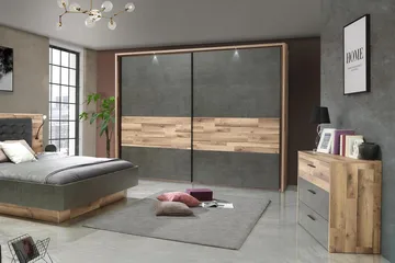 Scrafton Kommode 100 cm - Grå/Brun - Oppbevaring - Oppbevaringsmøbler - Kommode - Entrekommode