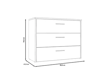 Scrafton Kommode 100 cm - Grå/Brun - Oppbevaring - Oppbevaringsmøbler - Kommode - Entrekommode