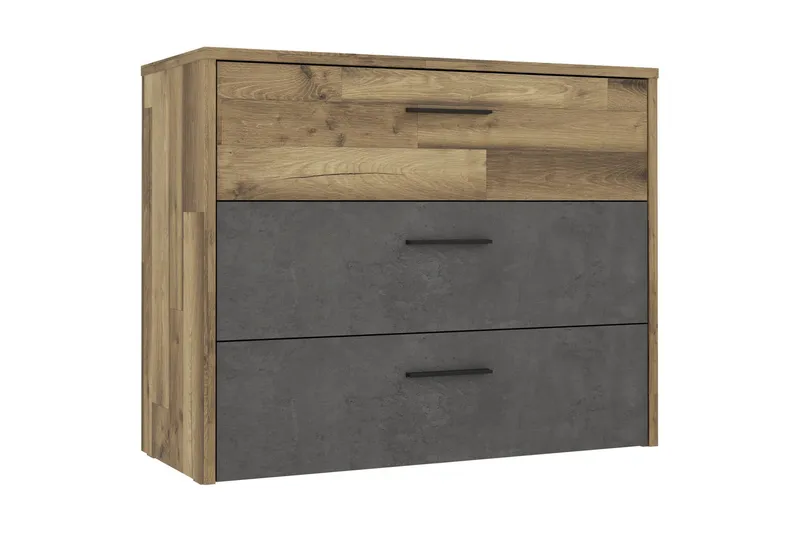 Scrafton Kommode 100 cm, Grå/Brun