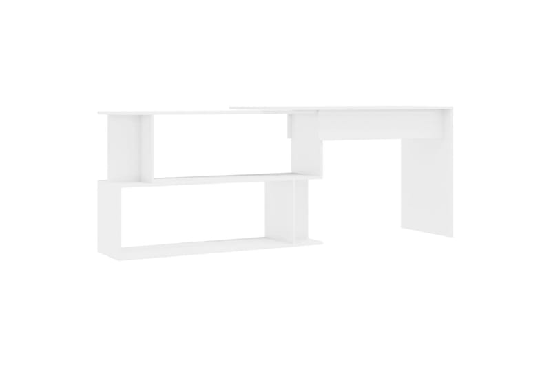 Hjørneskrivebord høyglans hvit 200x50x76 cm sponplate - Hvit - Oppbevaring - Oppbevaringsmøbler - Kommode - Skatoll
