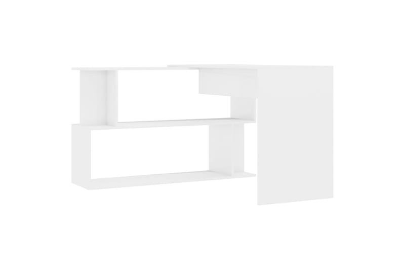 Hjørneskrivebord høyglans hvit 200x50x76 cm sponplate - Hvit - Oppbevaring - Oppbevaringsmøbler - Kommode - Skatoll