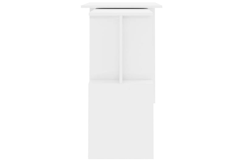 Hjørneskrivebord høyglans hvit 200x50x76 cm sponplate - Hvit - Skatoll