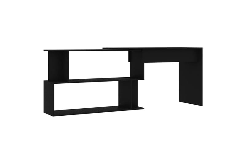 Hjørneskrivebord svart 200x50x76 cm sponplate - Svart - Oppbevaring - Oppbevaringsmøbler - Kommode - Skatoll
