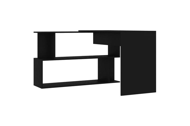 Hjørneskrivebord svart 200x50x76 cm sponplate - Svart - Oppbevaring - Oppbevaringsmøbler - Kommode - Skatoll