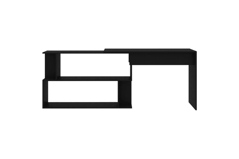 Hjørneskrivebord svart 200x50x76 cm sponplate - Svart - Skatoll