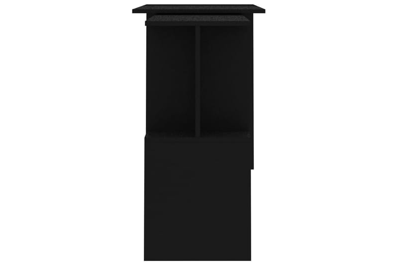 Hjørneskrivebord svart 200x50x76 cm sponplate - Svart - Skatoll