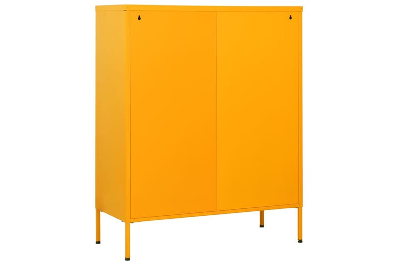 Kommode sennepsgul 80x35x101,5 cm stål - Gul - Gangoppbevaring - Entrekommode - Kommode