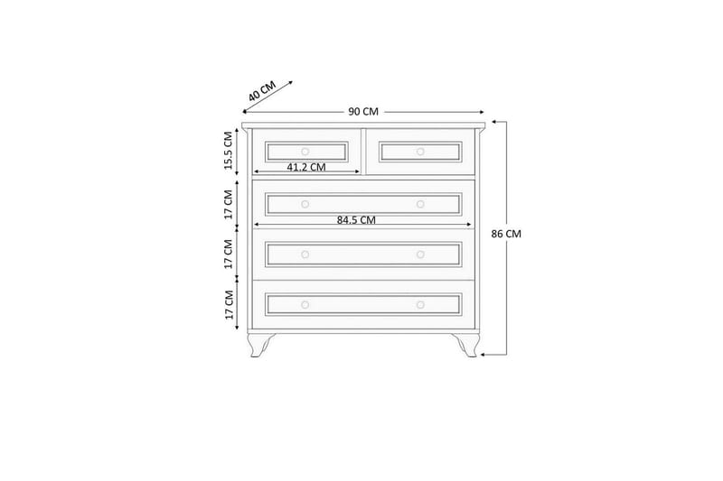 Seric Kommode 90 cm - Matt Hvit - Oppbevaring - Oppbevaringsmøbler - Kommode - Entrekommode