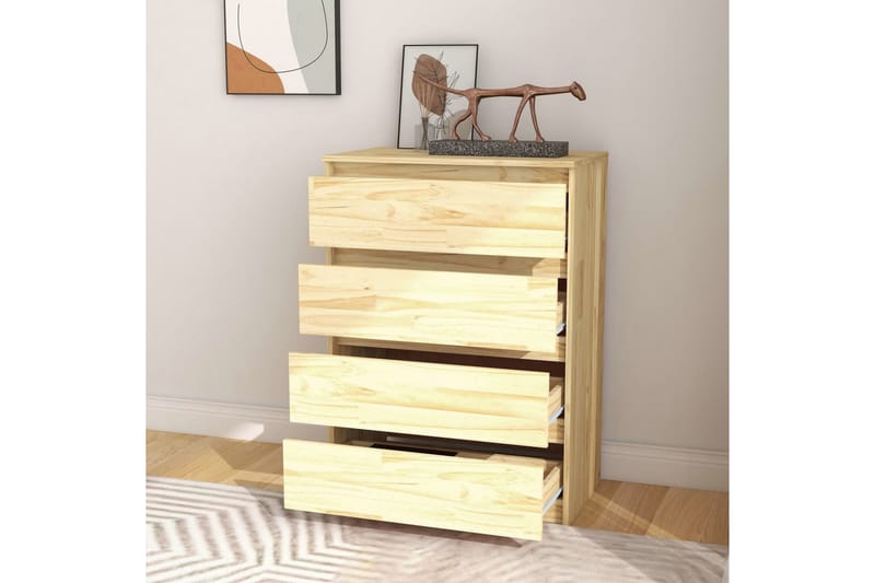 Sideskap 60x36x84 cm heltre furu - Brun - Oppbevaring - Oppbevaringsmøbler - Kommode