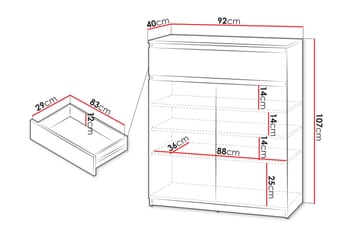 Simply Kommode 92 cm - Grå - Oppbevaring - Oppbevaringsmøbler - Kommode - Entrekommode