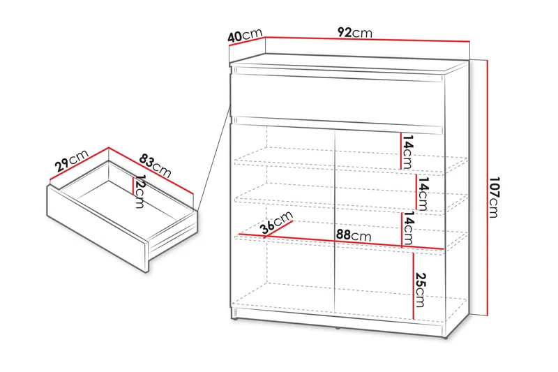 Simply Kommode 92 cm - Hvit - Oppbevaring - Oppbevaringsmøbler - Kommode - Entrekommode