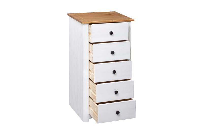 Skjenk hvit 46x40x89 cm furu Panama Range - Hvit - Oppbevaring - Oppbevaringsmøbler - Kommode - Entrekommode